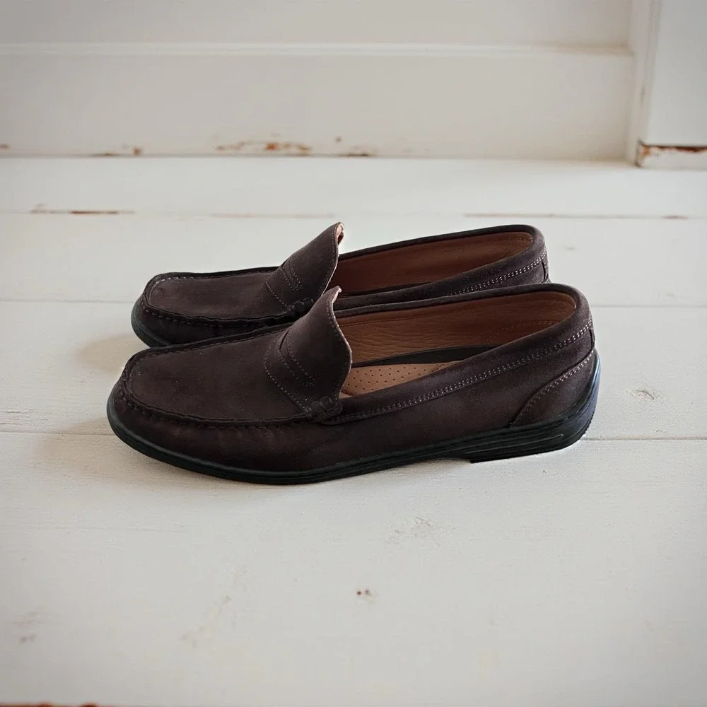 Tommy Bahama Men's Espresso Suede Slip-On Driving Loafers Rubber Soles 12M